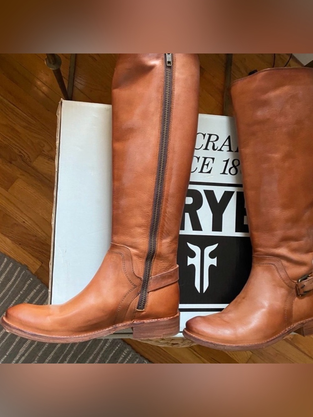 Frye cognac brown riding boots